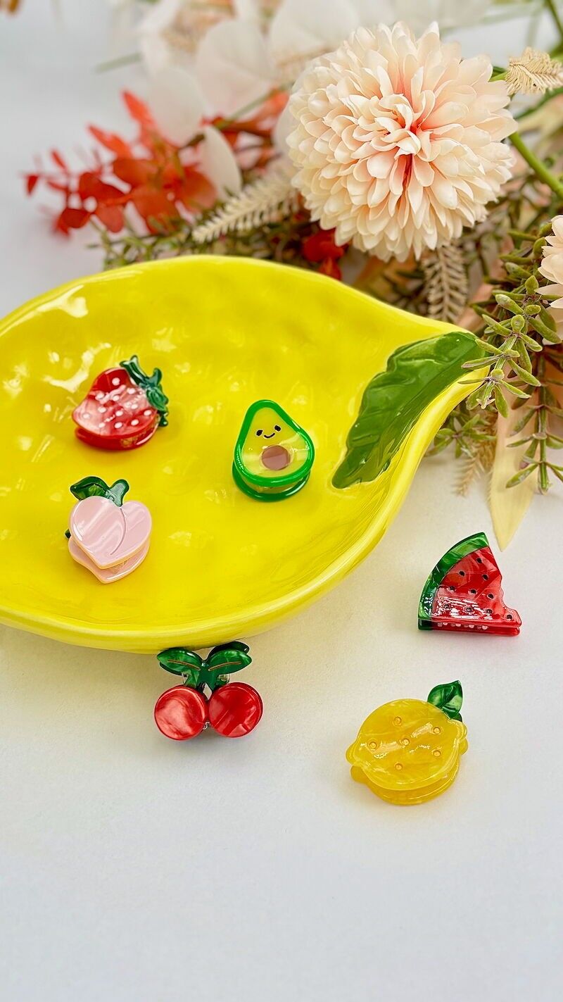 Mini molletta per capelli a forma di frutta 3 cm YH41