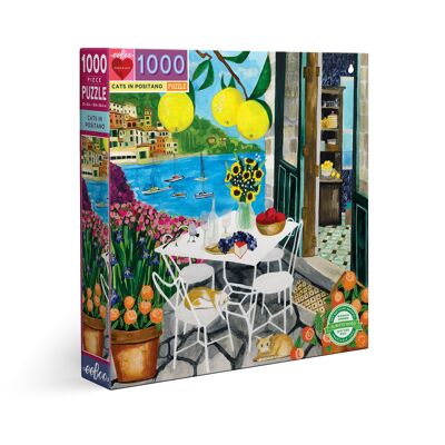 eeBoo 1000 Piece Jigsaw Puzzle - Cats in Positano