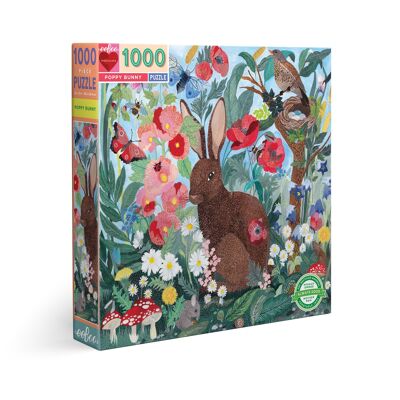 eeBoo Poppy Bunny - 1000 piece jigsaw puzzle