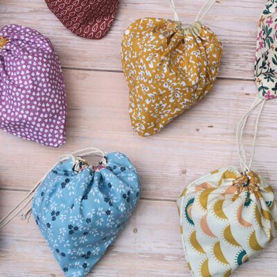 Foldable fancy fabric bread bag - Sold in packs of 3