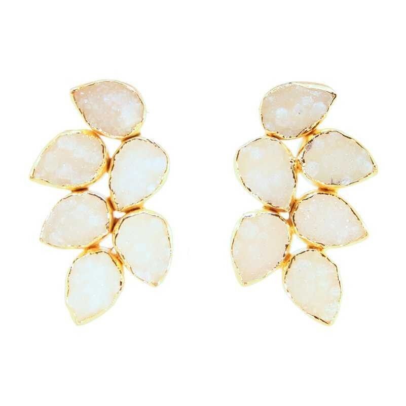 Weiße tropische Ohrringe