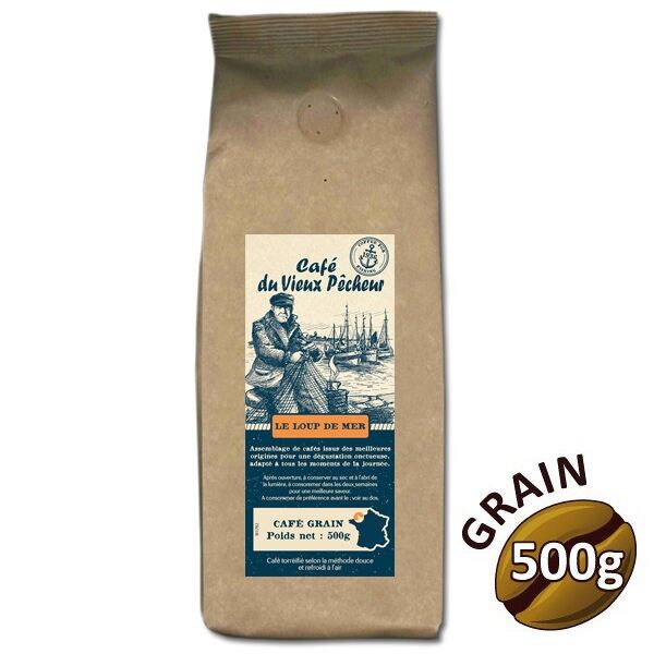 Café grain LE LOUP DE MER 500g - CAFÉ DU VIEUX PÊCHEUR