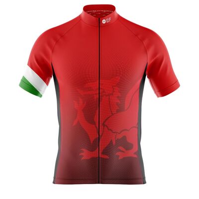 Big and Tall Mens Cove Cycling Jersey in Wales Flag