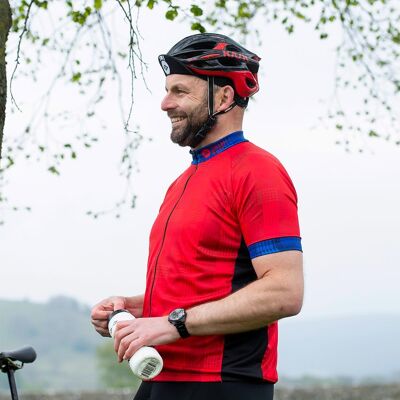 Mens Cove Cycling Jersey in Red Dash