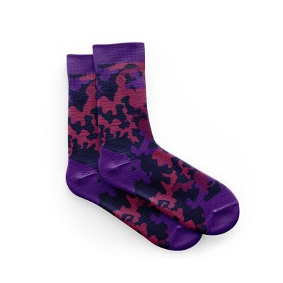 Cycling Socks in Purple Camo