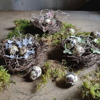 Trio of Bohemian Nests, dried flowers