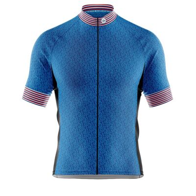 Big and Tall Mens Fleet Cycling Jersey in Graphic Blue