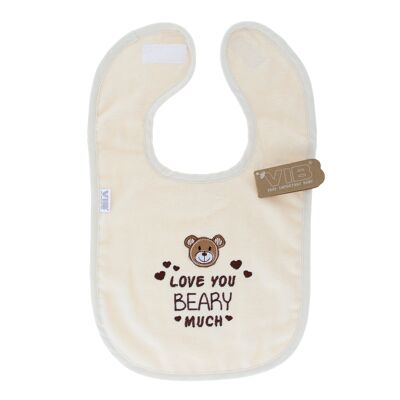 Bib Love you BEARY much Beige