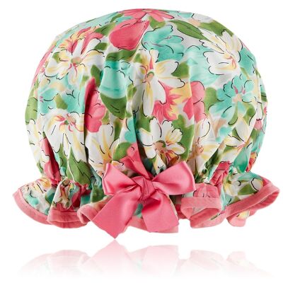Bonnet de douche à fleurs printanières