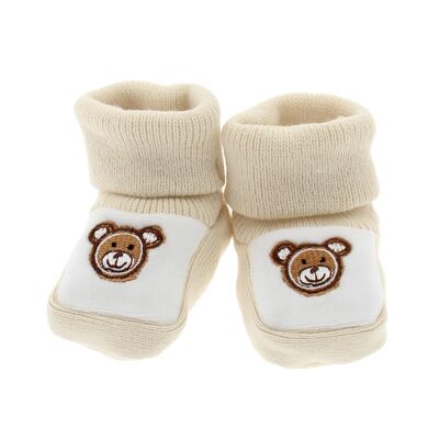Chaussettes bébé « ours » beiges