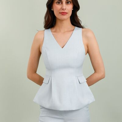 Top senza maniche con peplo strutturato - 3178