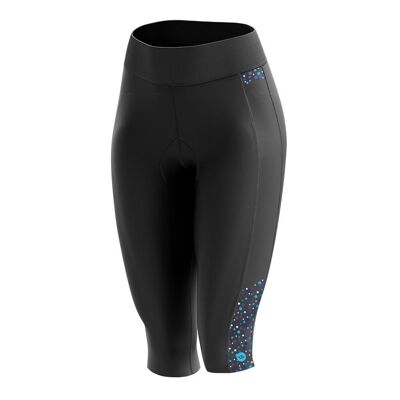 Women's Padded 3/4 Cycling Leggings in Blue Squircle
