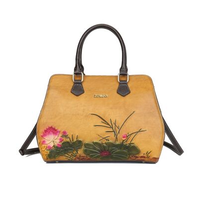 Bolso de piel para mujer Zerimar - Exclusivo y casual grabado