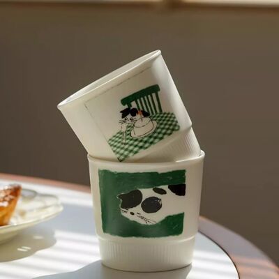 Tazza in ceramica con simpatico disegno di gatto
