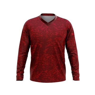 Mens MTB Long Sleeve Jersey in Red Camo