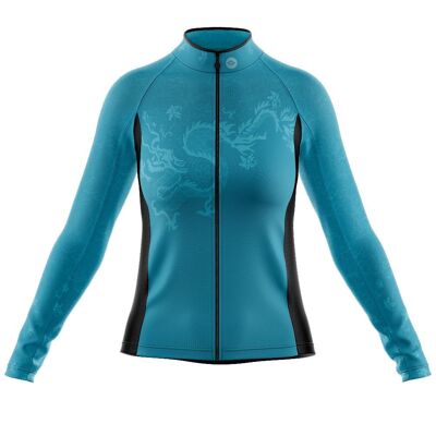 Women's Cove Thermal Cycling Jersey in Jade Oriental