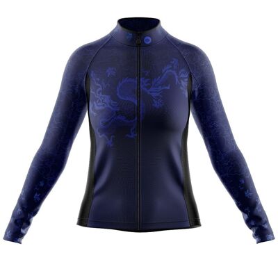Women's Cove Thermal Cycling Jersey in Blue Oriental