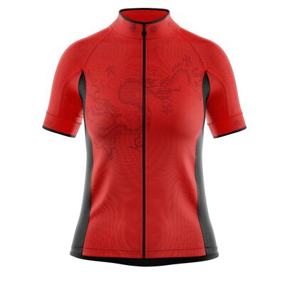 Women's Cove Cycling Jersey in Oriental Red