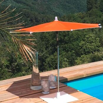 Parasol de table - Orange | balcon mini parasol | parasol | parasol avec pied | parasol déporté | parapluies | toile d'ombrage | pied de parasol lesté | refroidisseur de boissons à l'extérieur | Orange 3
