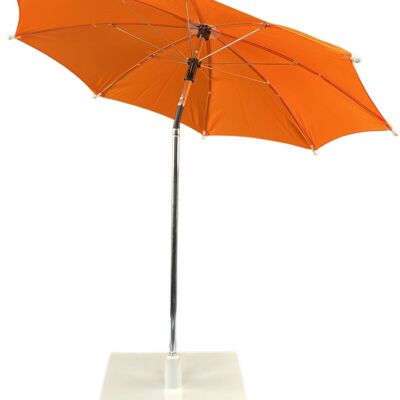 Tischsonnenschirm - Orange | Mini-Sonnenschirm-Balkon | Sonnenschirm | Sonnenschirm mit Sockel | Ampelschirm | Regenschirme | Schattentuch | beschwerter Sonnenschirmständer | Getränkekühler draußen | Orange