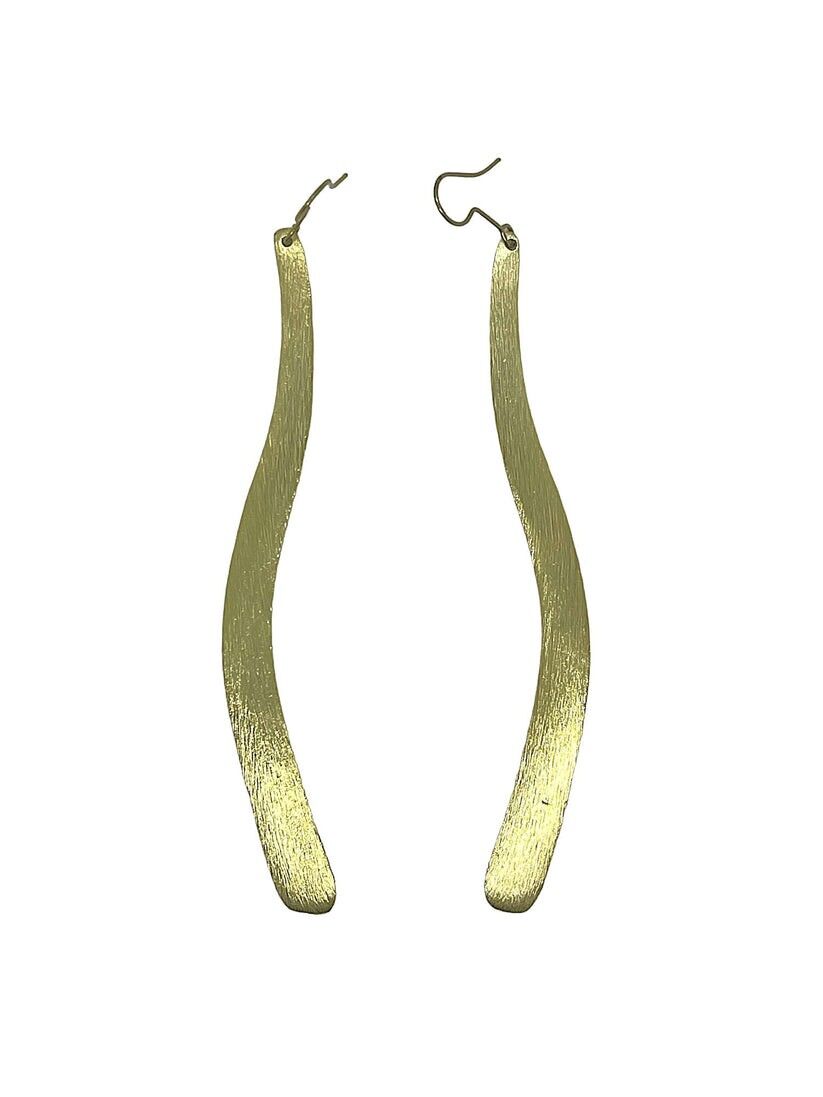 Langer Wellenohrring mit goldenem Haken_