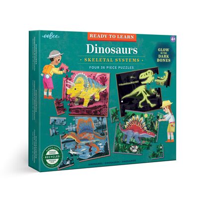 Rompecabezas de 36 piezas de 4 dinosaurios Eeboo listos para aprender