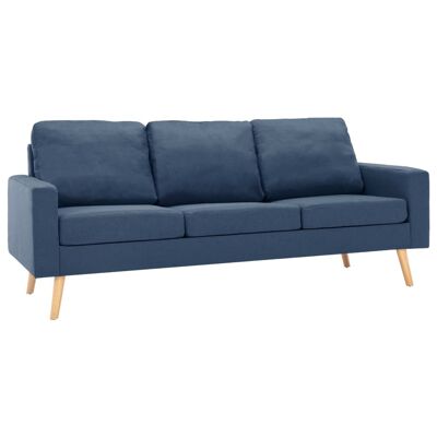 Banco de 2 piezas Mobelhusch tela azul 5