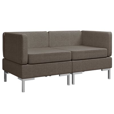 Banquette 2 pièces Mobelhusch en tissu taupe 2