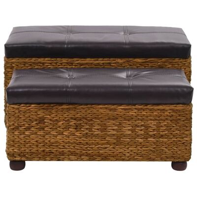 Mobelhusch 2-piece bench zeegras bruin