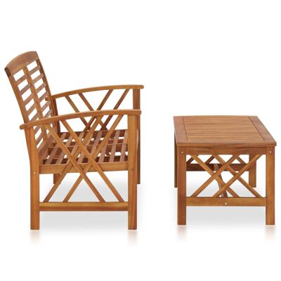 Set da salotto Mobelhusch 2 pezzi in legno massello di acacia 1