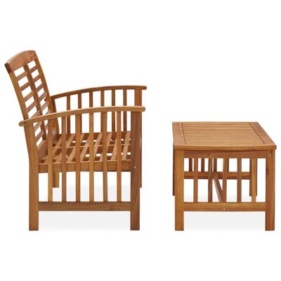 Conjunto de salón de 2 piezas Mobelhusch en acacia maciza 2