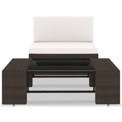 Conjunto de salón de 2 piezas Mobelhusch de ratán sintético bruin