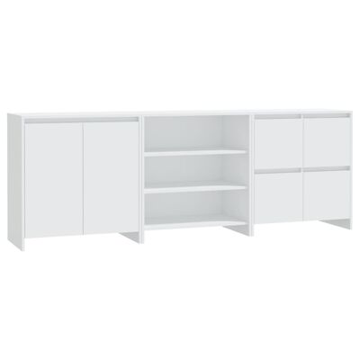 Mobelhusch 3 st Dressoirs made hout wit 2