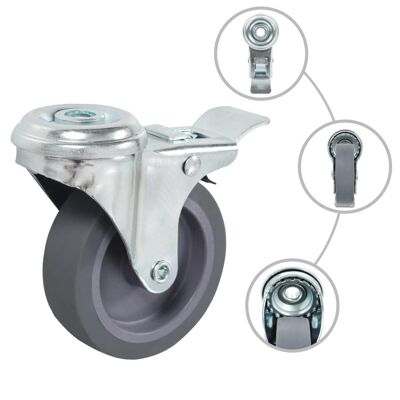 Mobelhusch 32 st Zwenkwielen avec boutgaten 75 mm 2