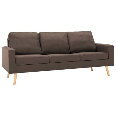 Banquette 3 pièces Mobelhusch en tissu marron