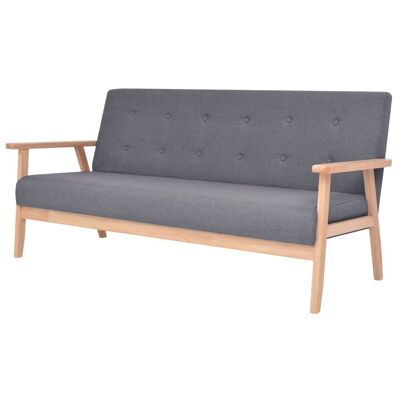 Mobelhusch 3-delig Bankstel tissu donkergrijs 2