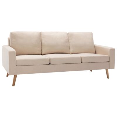 Banquette 3 pièces Mobelhusch en tissu crème 3