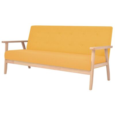 Mobelhusch 3-delig Bankstel tissu jaune 2