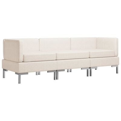 Banquette 3 pièces Mobelhusch en tissu crème 2