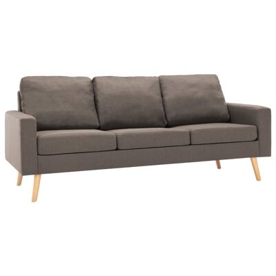 Banquette 3 pièces Mobelhusch en tissu taupe 2