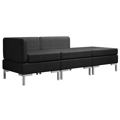 Mobelhusch 3-delig Bankstel tissu noir 2