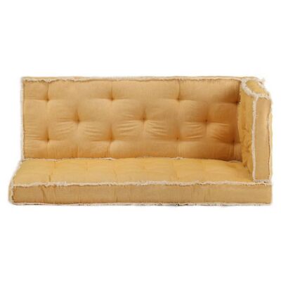 Set di cuscini per panca Mobelhusch da 3 pezzi, colore giallo pallet