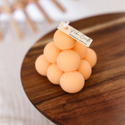 Bougie Bulle Pyramide - Orange