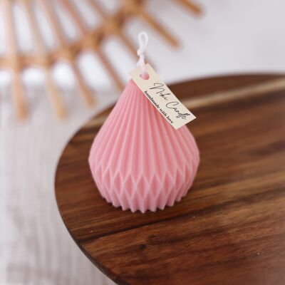 Candle pear made from rapeseed wax - pink