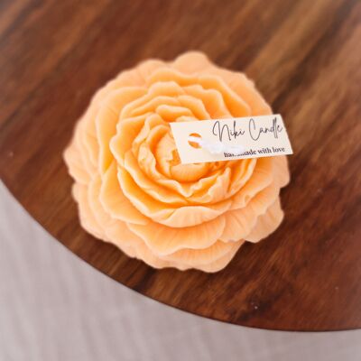 Bougie pivoine artisanale - orange