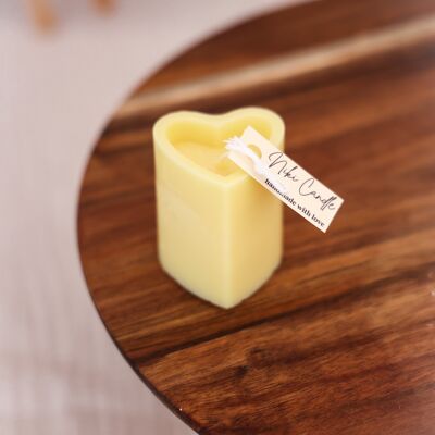 Heart Tower Candle - Yellow