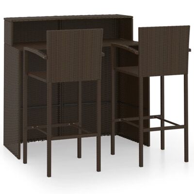 Mobelhusch Tuinbarset bruin 3 de 3 piezas