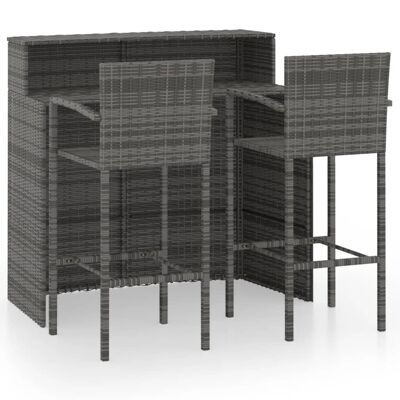 Mobelhusch Tuinbarset 3 pezzi grigio 1