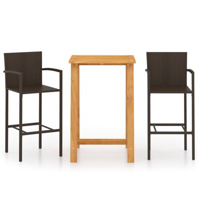 Mobelhusch 3-piece Tuinbarset bruin 1
