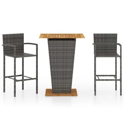 Mobelhusch 3-piece Tuinbarset grijs 5